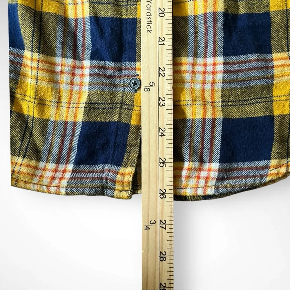 URBAN OUTFITTERS Women's Yellow Navy White Plaid Flannel Shirt XS | EUC - Image 8
