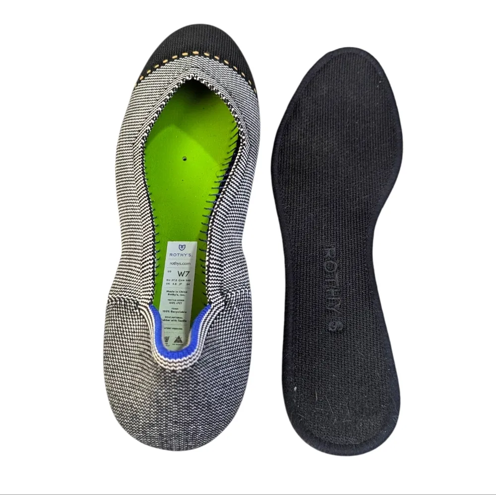 Rothy's  The Flat Grey Mist Cap Toe EUC Size 7  S3546 - Image 11