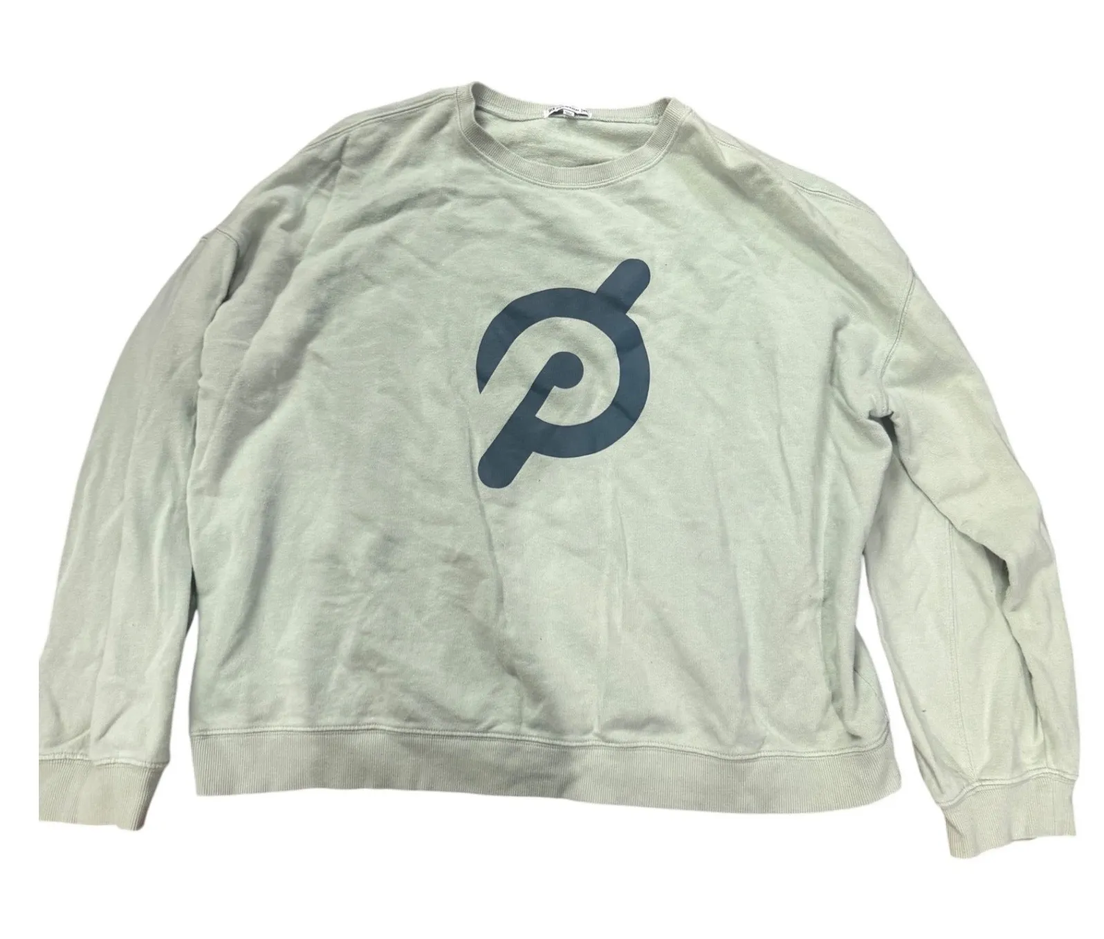 Peloton Crewneck Sweatshirt Green XL Brave Unstoppable Athleisure Minimalist - Image 1