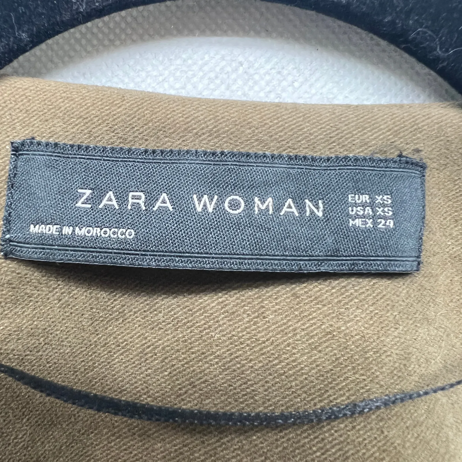 Zara Woman Faux Suede Brown Full Zip Moto Jacket Size XS Flawed - Image 3