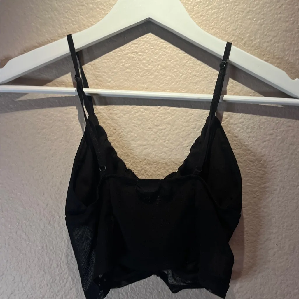 Garage Women’s Black Mesh Bustier Crop Top Tank Top Size XS - Image 6