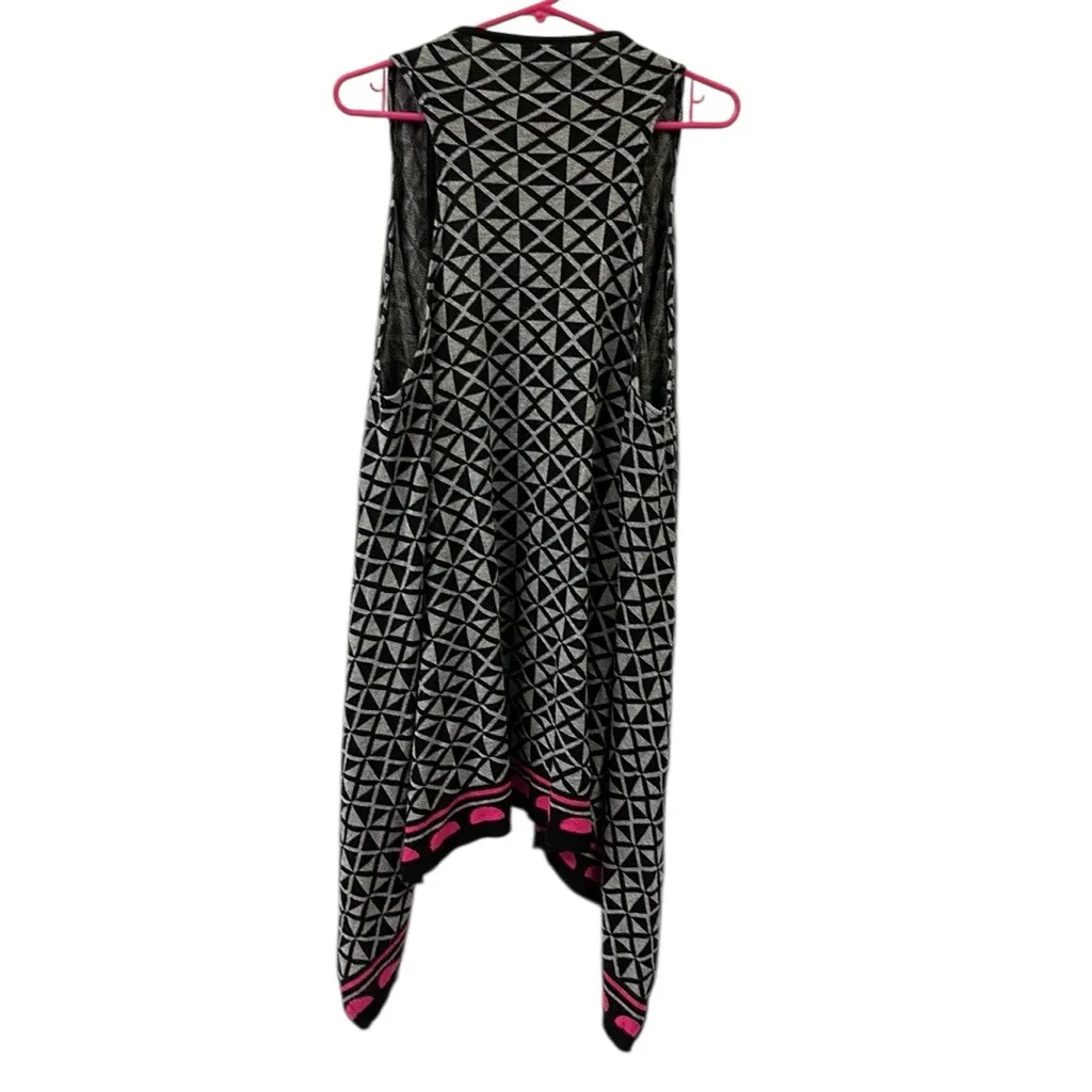 Im in Love with Derek Asymmetrical Knit Long Sleeveless Open Front Vest L to XL Black Size L - Image 8
