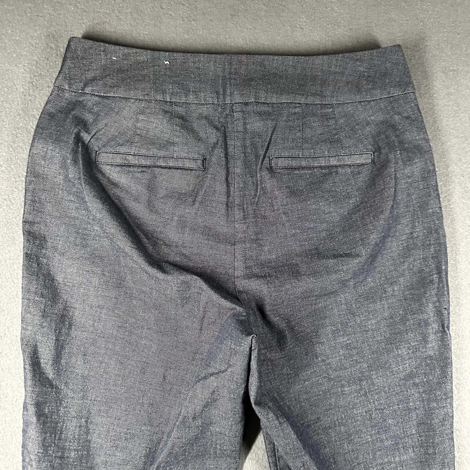 Ann Taylor Factory Pants Womens 2 Blue Chambray Stretch Ankle Cropped Leg Work - Image 10