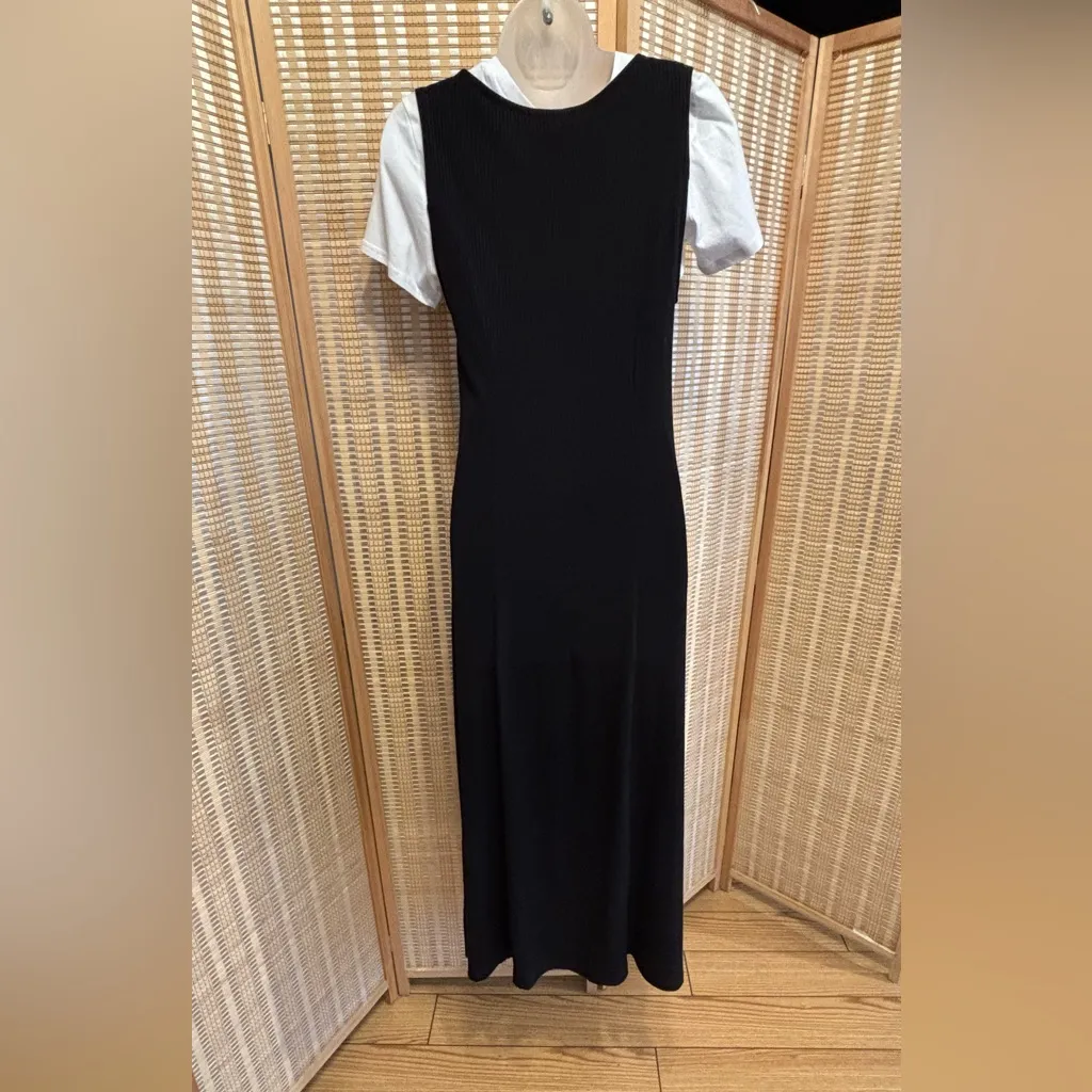 Hot Topic Cosmic Aura Black & White Pinafore Twofer Midaxi Dress - Image 8