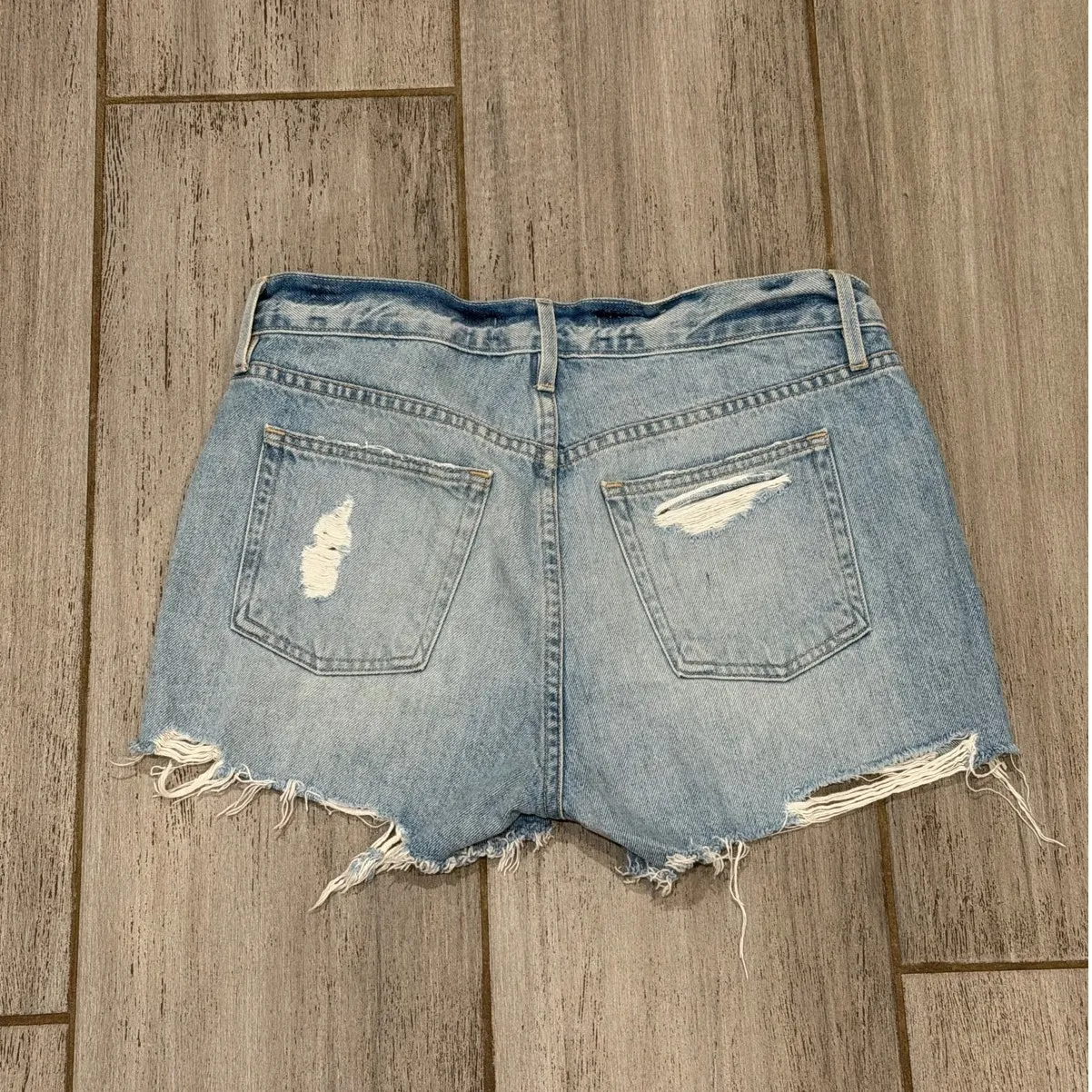 3x1 NYC Denim Shorts Womens 25 Blue Jean Distressed Raw Hem Button Fly - Image 2