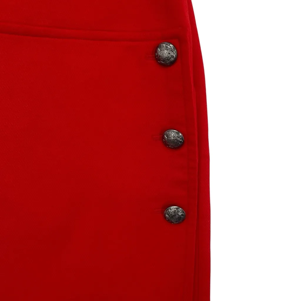 Etcetra Red Skirt Sailor Buttons High Rise Midi Pencil Skirt - Image 5