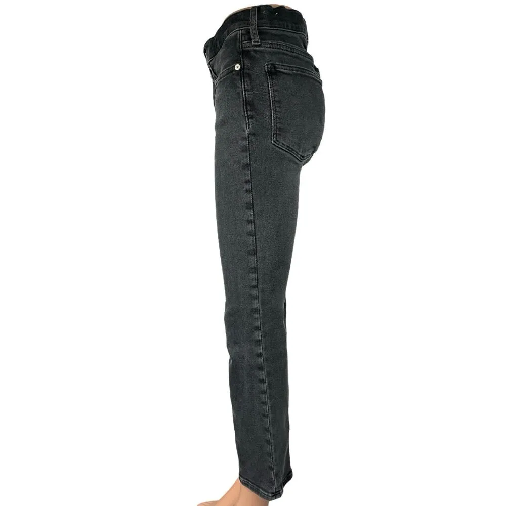 Madewell Cali Demi Boot Black Wash Flare Bootcut High Rise Ankle Denim Jeans 28 - Image 2