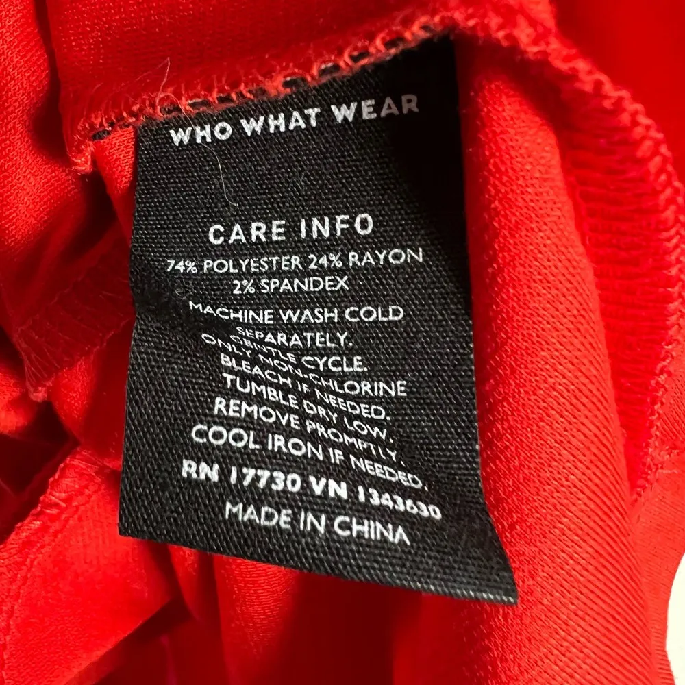 Who What Wear Red Long Sleeve Ruffled Mock Neck Sweater Dress Size L - Image 9