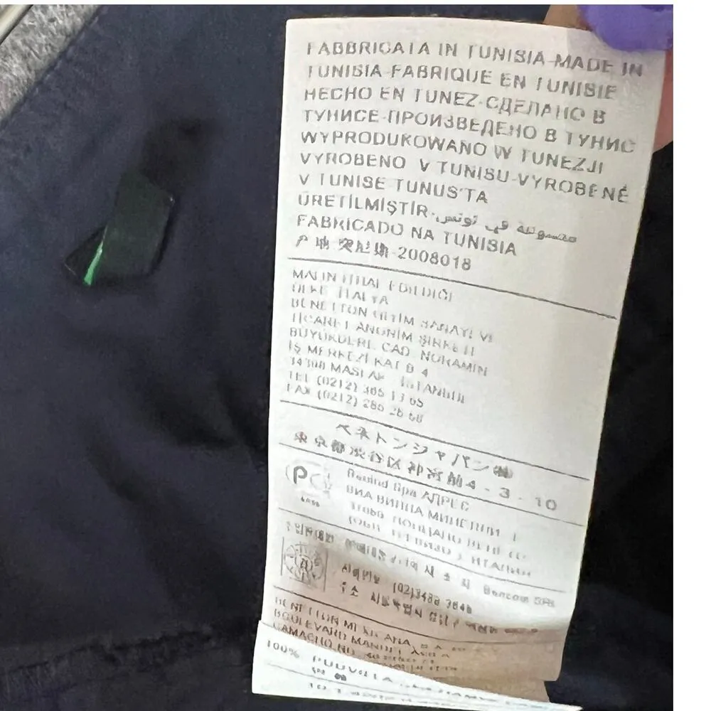 Stile Benetton Pants Women US 10 Blue Cotton High Waist Pleated Trousers Classic - Image 15