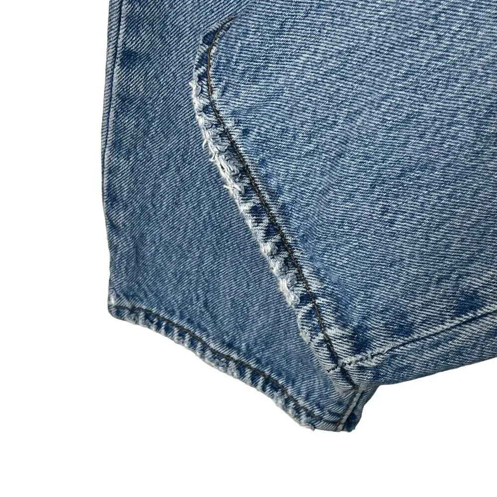 Levi’s Wedgie Straight Distressed Jeans Size 24 Blue High Rise Ripped Cropped - Image 7