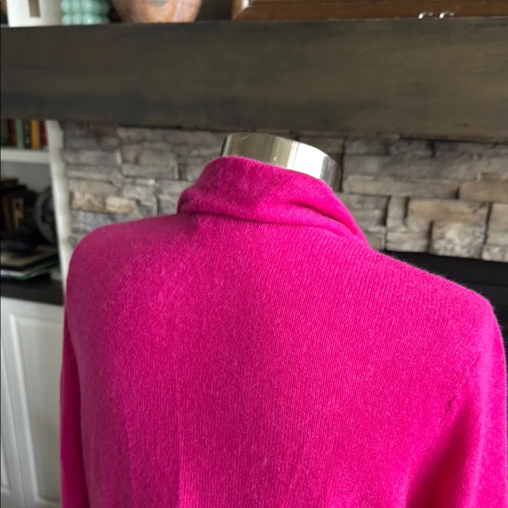 Vibrant Pink Swim Coverup with Cozy Knit Texture Size L - Image 10