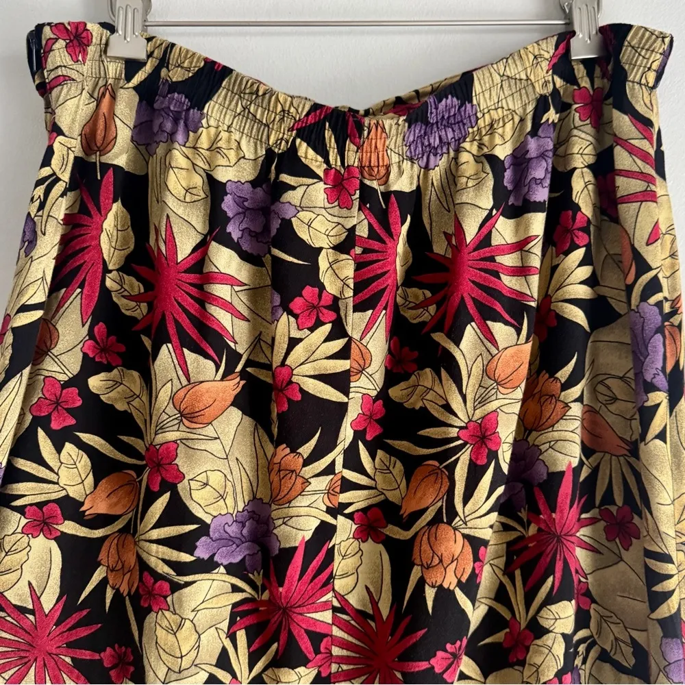 Vintage 90s Sag Harbor Petite Two Piece Floral Short Sleeve Button Midi Skirt - Image 13
