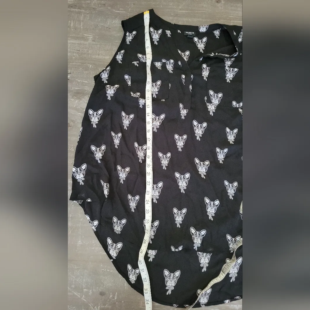 Torrid Harper black sleeveless French Bulldog shirt 2 - Image 8