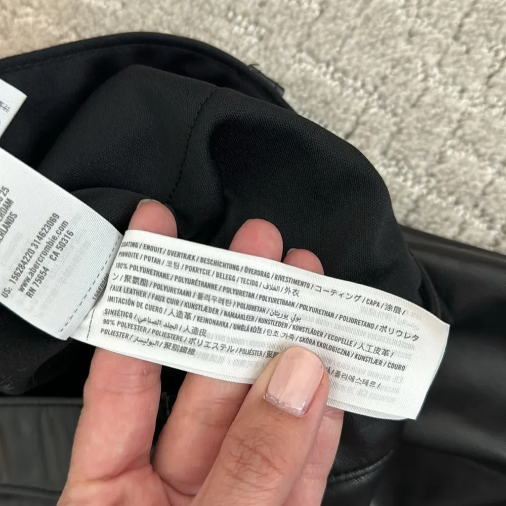 A&F Faux leather the skinny high rise curve love vegan black ankle pant straight - Image 8