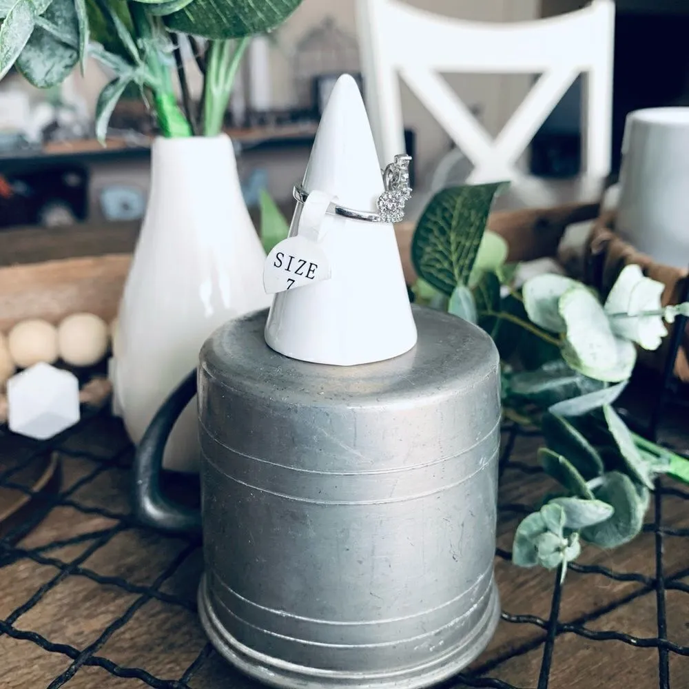 NWT Fragrant Jewels silver gemstone bling princess queen crown ring - Image 3