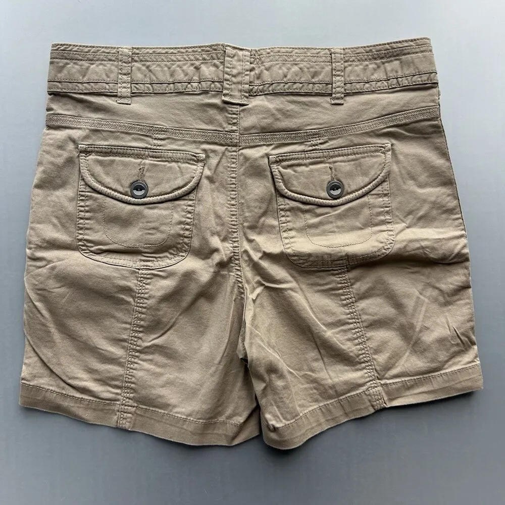 Style & Co Womens Cargo Bermuda Shorts 10P Petite Beige Button Pockets High Rise - Image 2