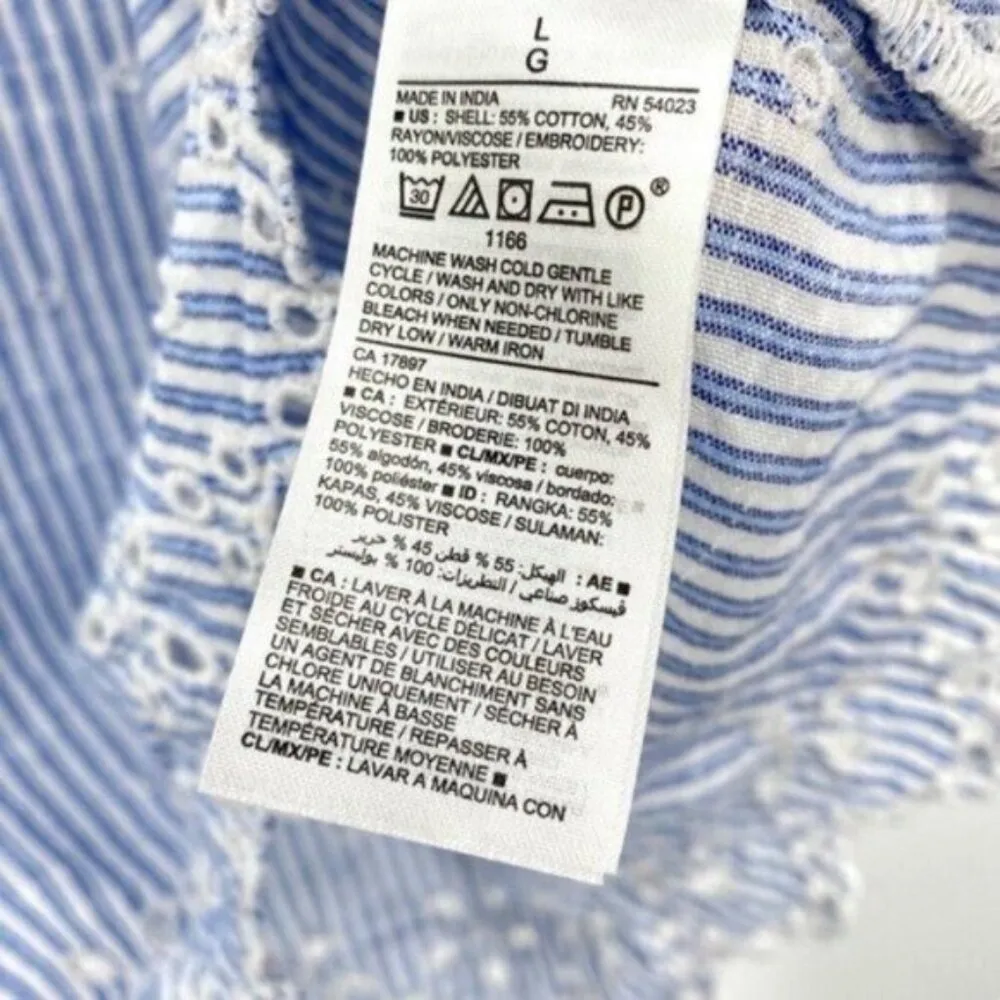 Peasant Top Boho Eyelet Cottagecore Large - Image 10