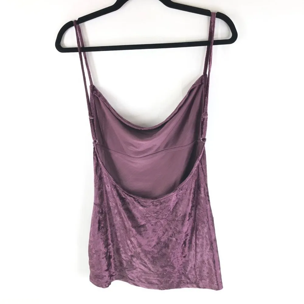 Free People All Night Velvet Tank Tunic Sleeveless Low Back Fig Jam Purple M - Image 4
