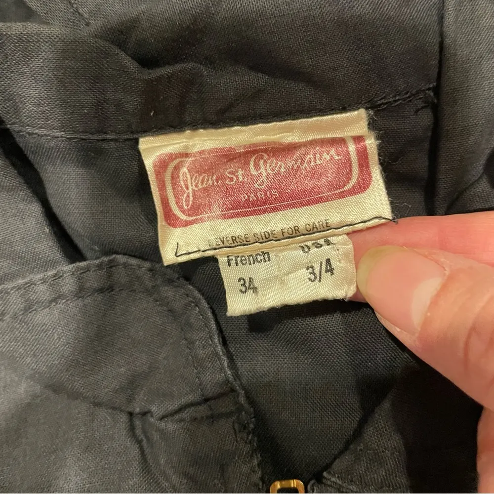 Vintage 80’s Jean St. Germain Paris charcoal zip front boiler suit pockets work Gray Size XXS - Image 14