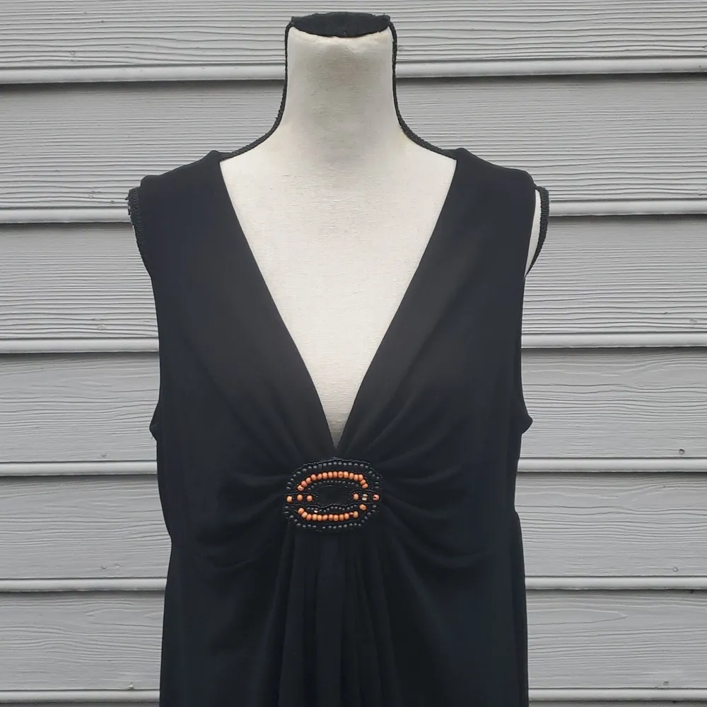 Simply Irresistible Deep V Neck Sleeveless Blouse Black Size 2X - Image 2