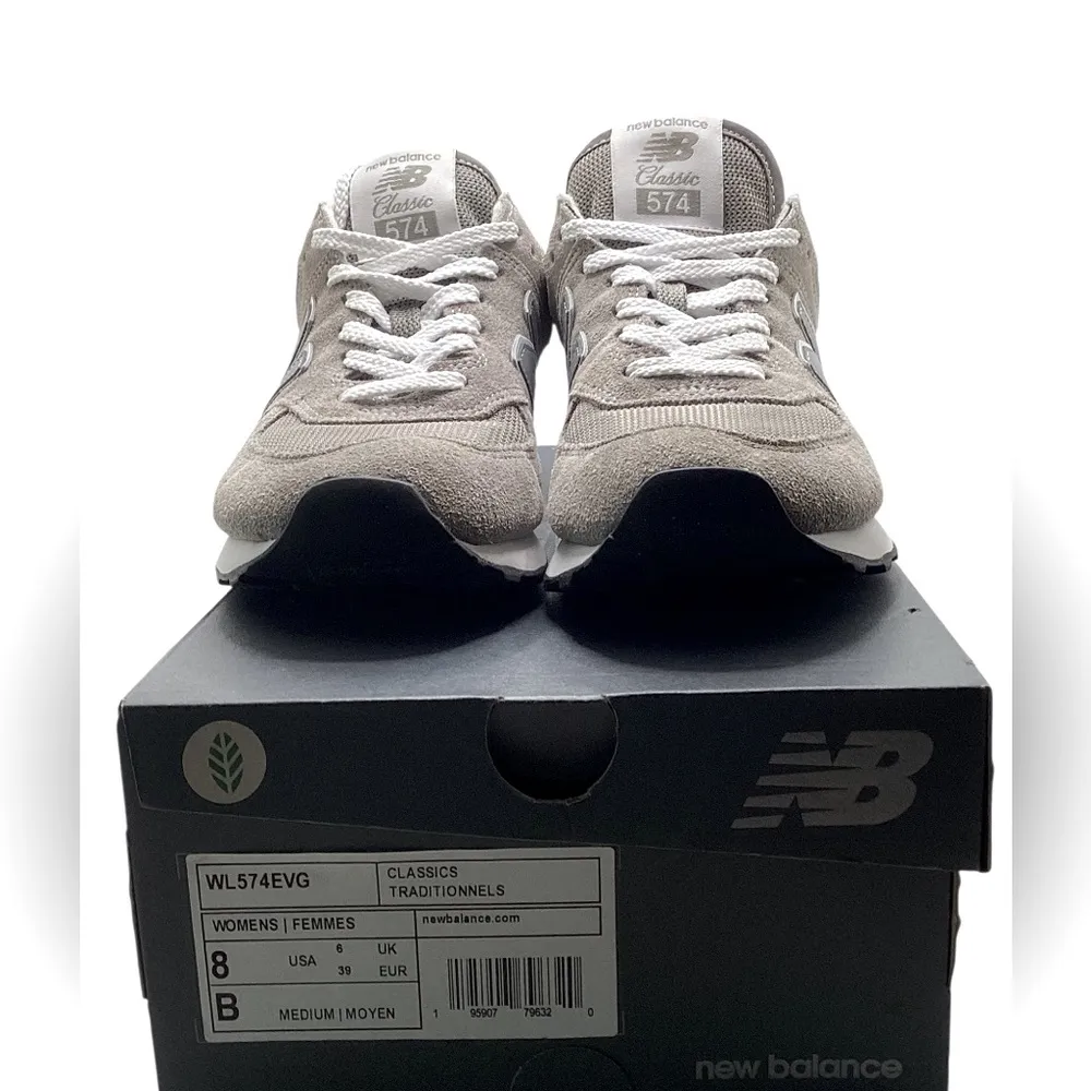 New Balance Classic 574 suede sneakers. Women’s size 8. Gray - Image 12
