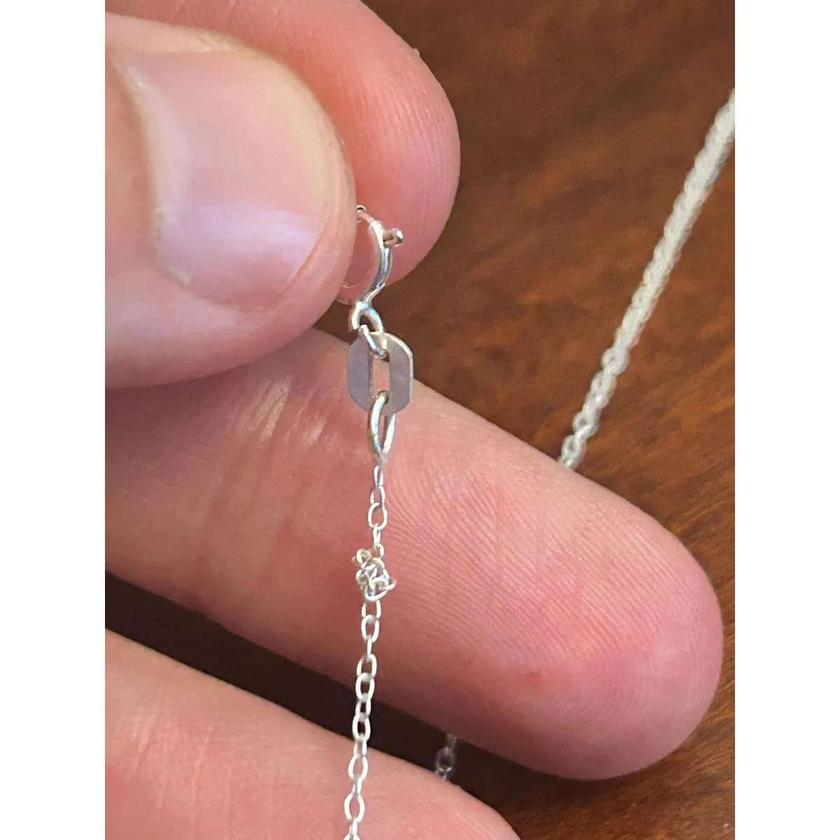 Necklace 925 sterling silver does have knot on it scrap vv35 0.70g 18 inch chain - Image 6