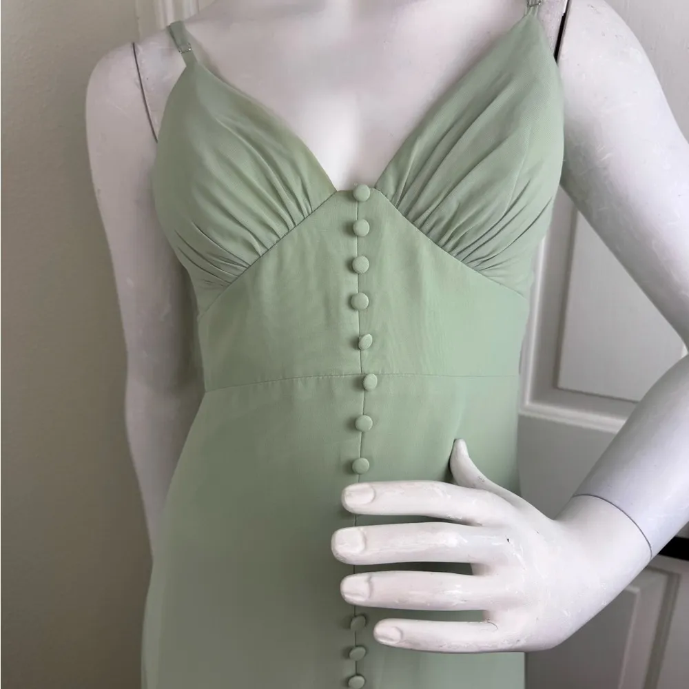 AZAZIE BECCA Agave Sheath V-Neck Chiffon Dress.  B4 - Image 4