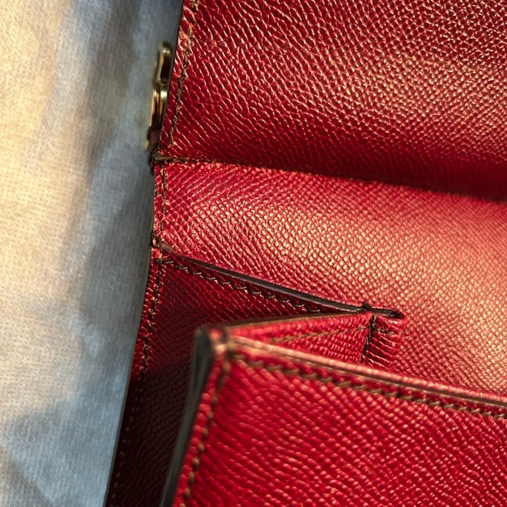 Authentic Dolce & Gabbana Sicily Burgundy Leather Tote - Image 15