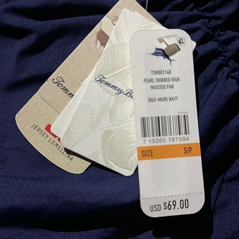 New. Tommy Bahama navy high waisted bikini bottom. Small. - Image 11