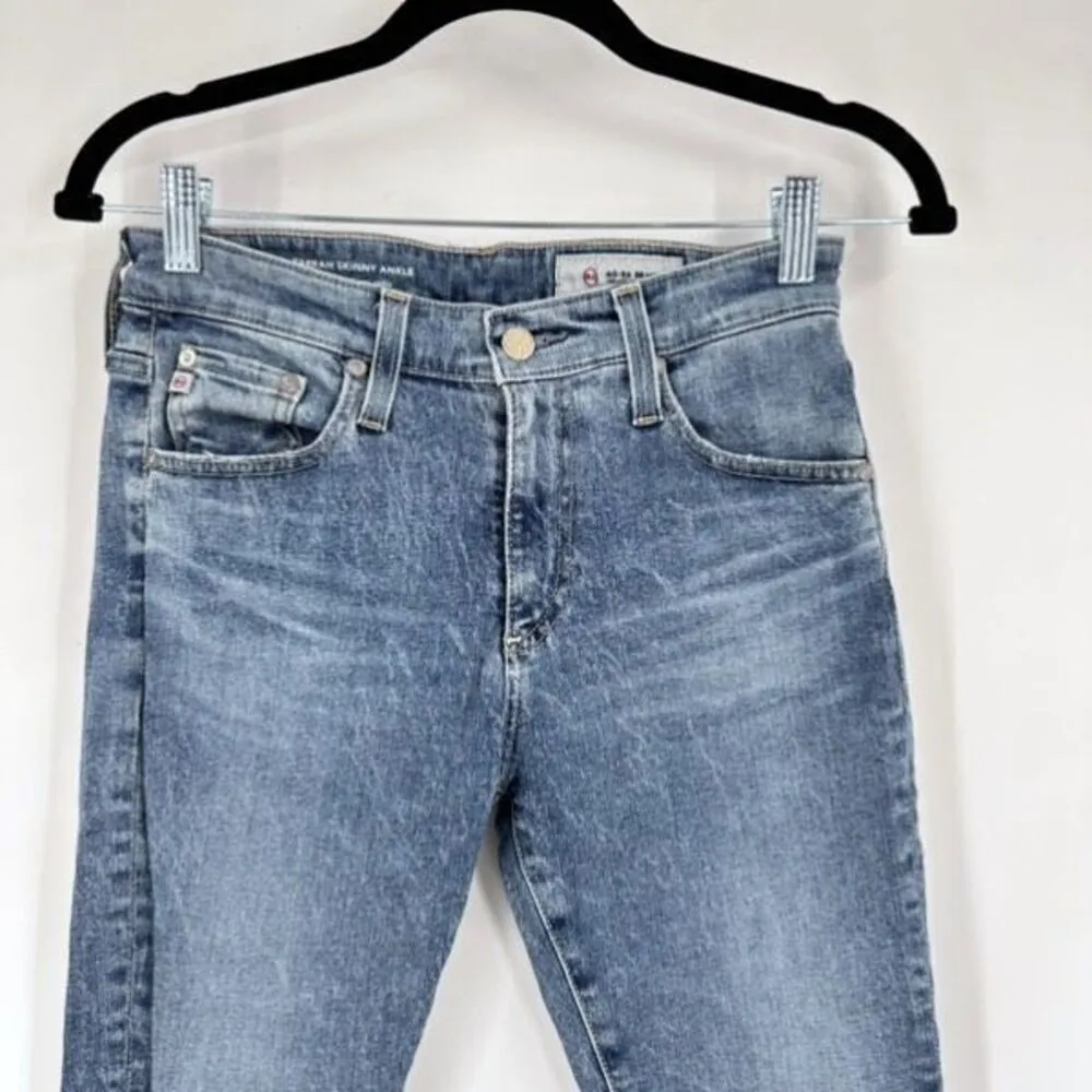 AG Jeans The Farrah Skinny Ankle high rise Blue Medium Wash‎ Whiskering Size 26R - Image 3