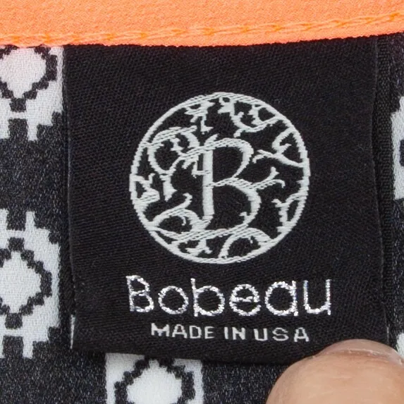 Bobeau Womens Geometric Cold Shoulder Top Size S Short Sleeve Black Artsy Office - Image 3