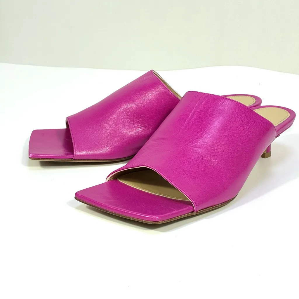 Bottega Veneta Stretch Leather Mule Slide Sandals Hollyhock EU 38 US 8 NEW - Image 6