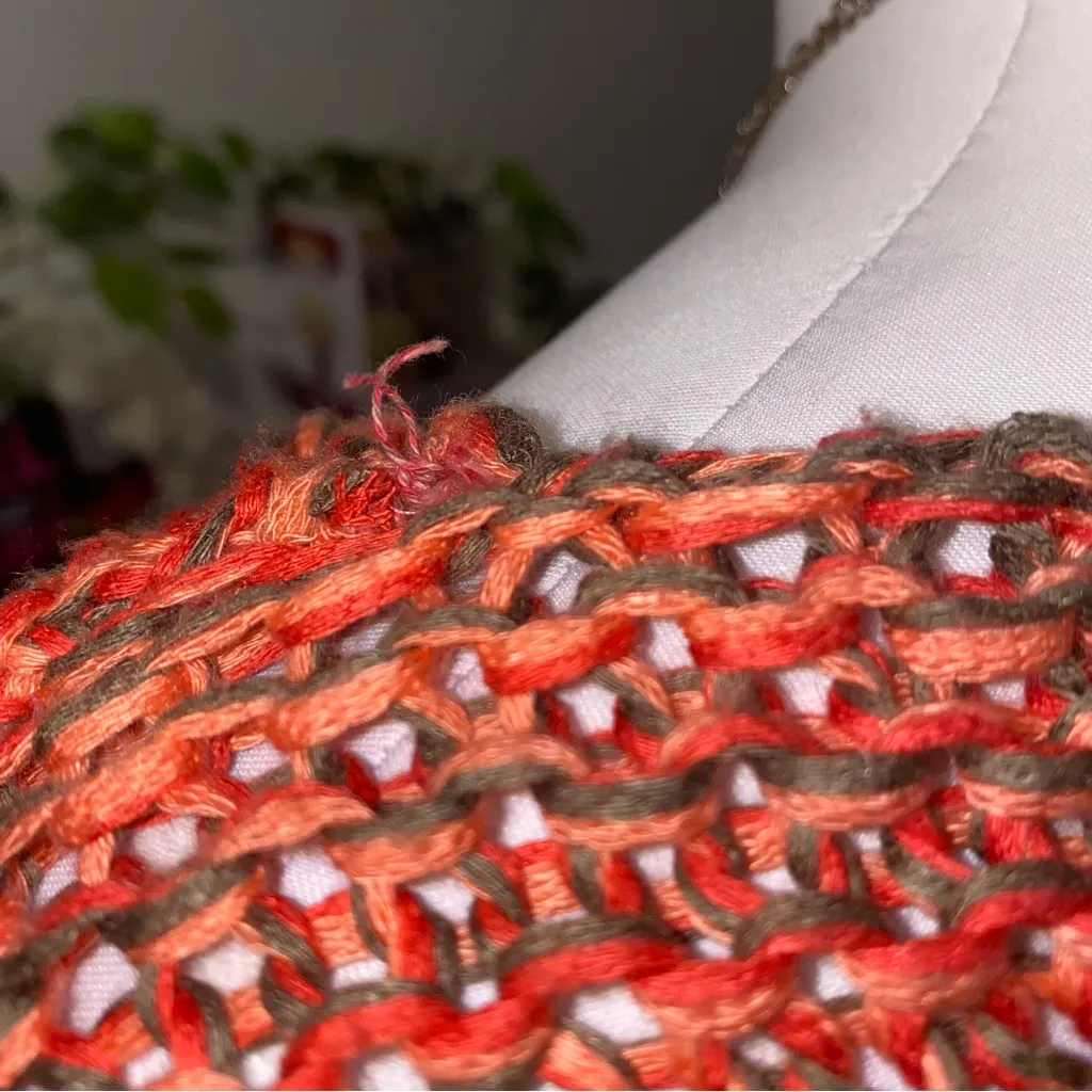 Zara knit 2000s style bohemian whimsical fairycore orange & red knit sweater - Image 8