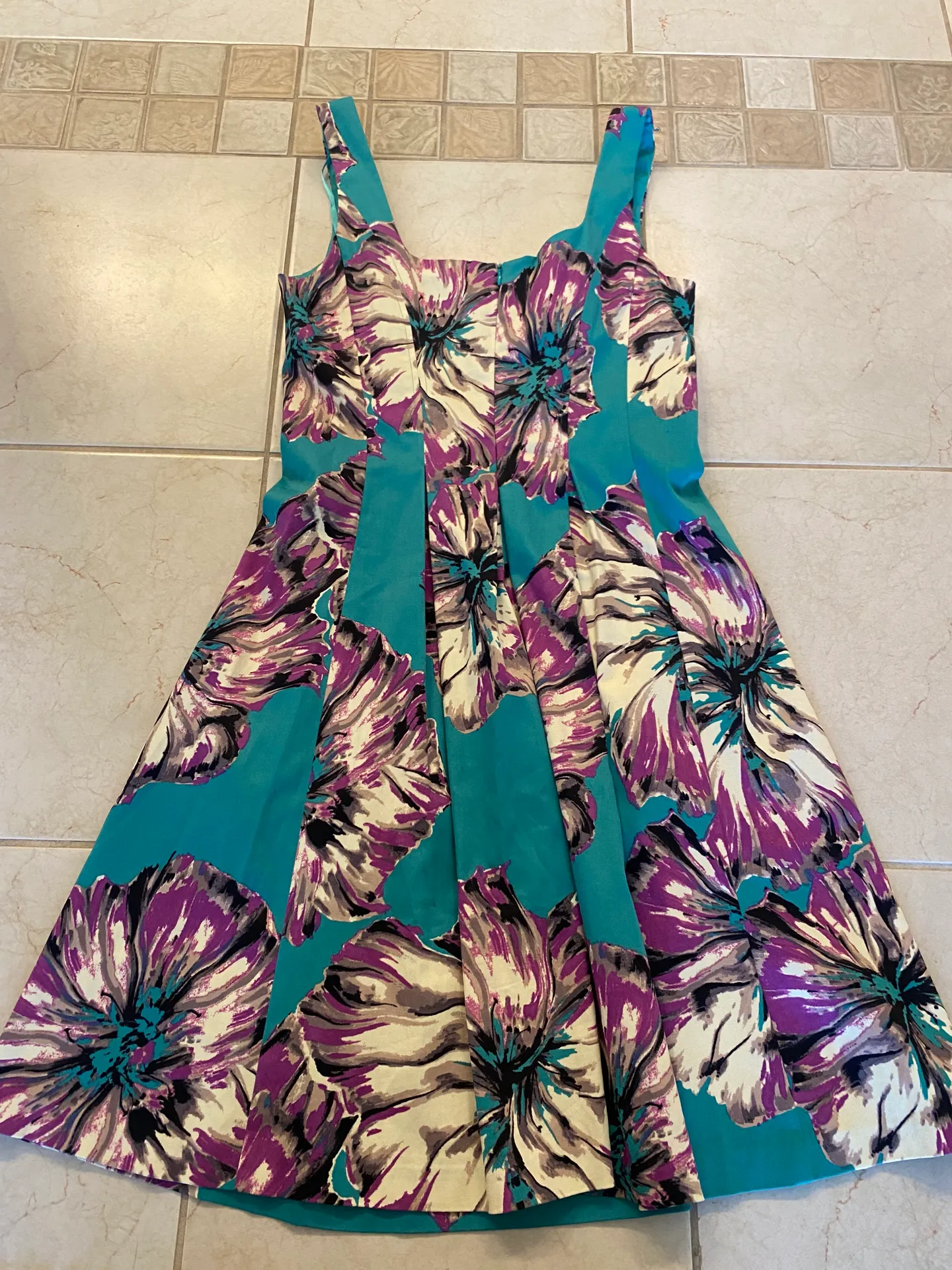 Nine West Teal Floral Summer Dress - Image 7