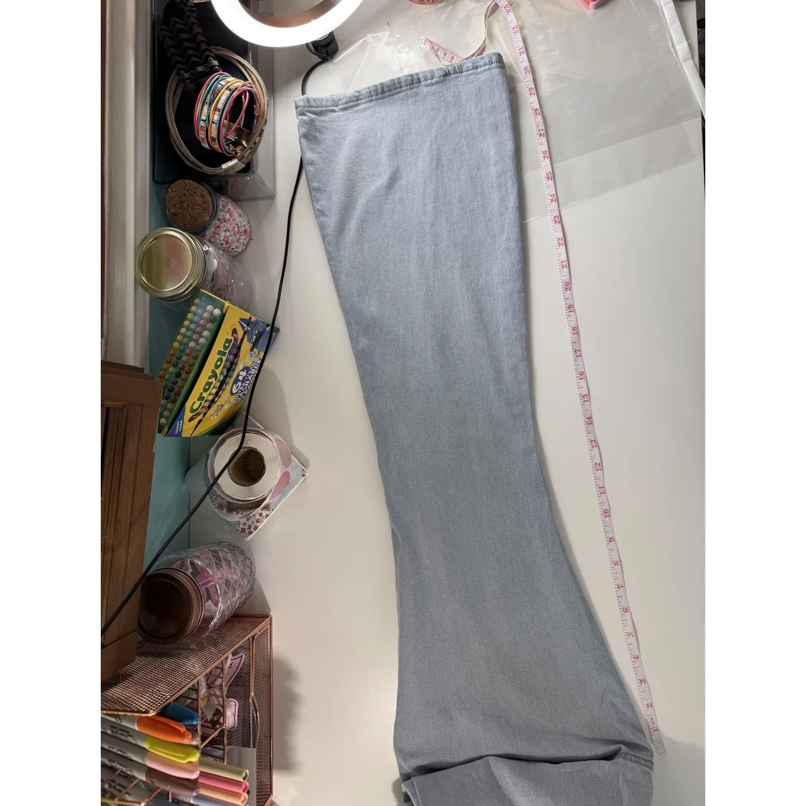 NWT EXPRESS Flare Mid-Rise Ripped Jeans Size 6 | Boho Chic | Streetwear‎ - Image 13