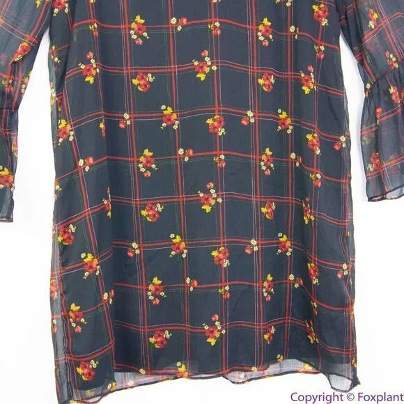 Eloquii floral print shift dress ruffle neck‎ flare long sleeve, 14 - Image 14