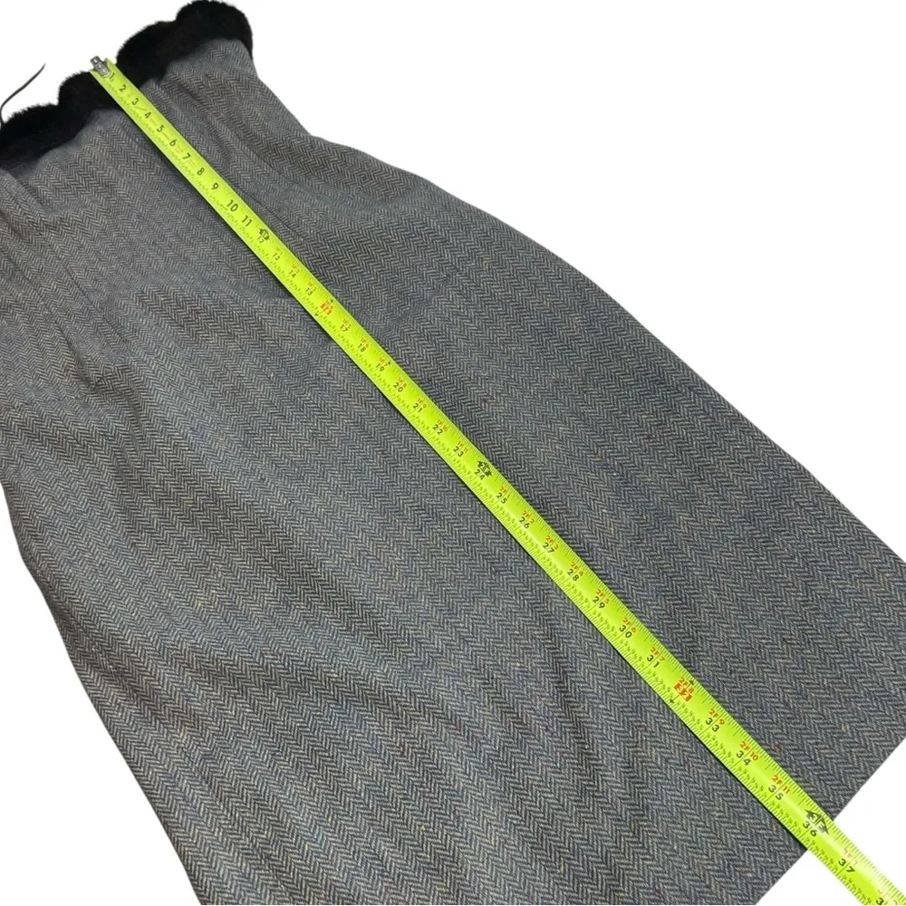 Shoshanna tweed herringbone faux fur strapless bustier dress - Image 13