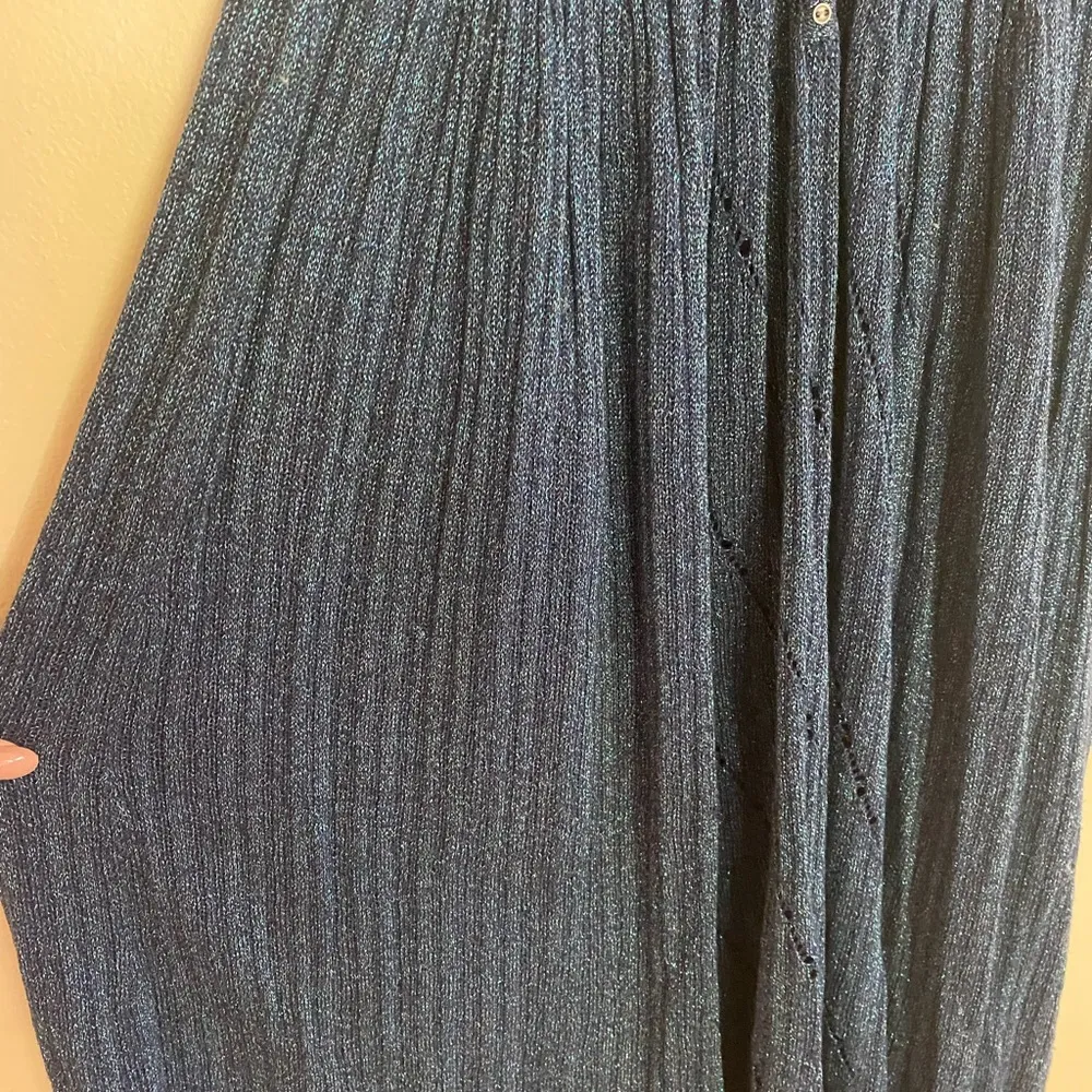 Free People Blue Sparkle Sweater Knit Maxi Dress - Image 4