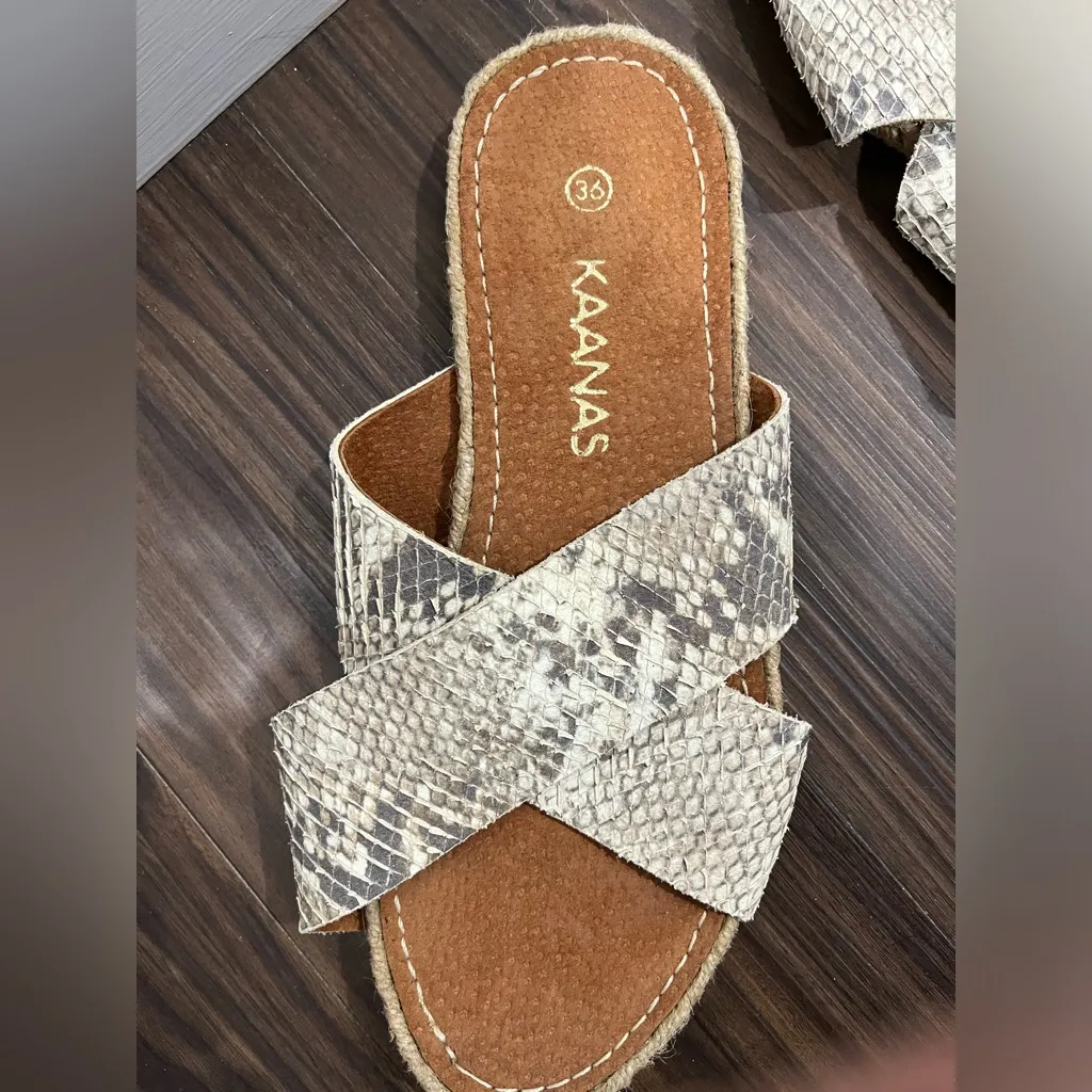 Kaanas  Guajira Crossover Python‎ Snakeskin Sandals - Image 2