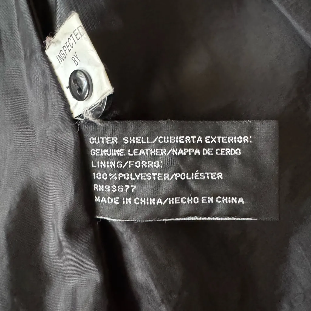 Vintage Worthington Black Leather Blazer Jacket Coat Size Medium Fully Lined - Image 8