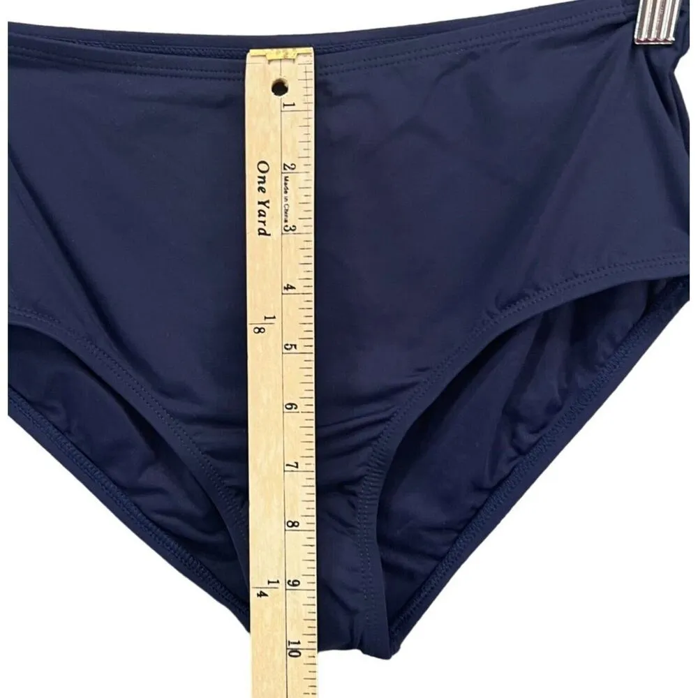Andie Swim Bikini Bottom Womens S Navy Blue High Waist Stretch Full Coverage NEW - Image 7