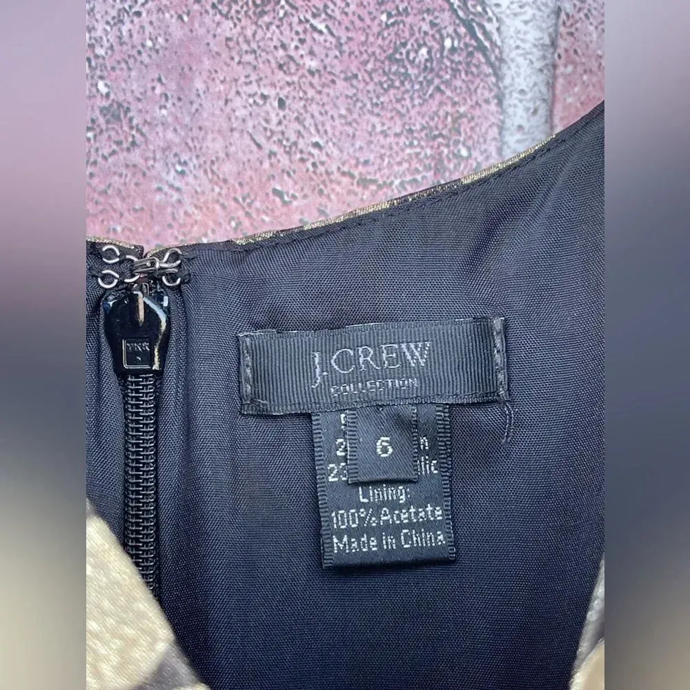 J. Crew Collection Gold Metallic Cocktail Dress, size 6 - Image 5