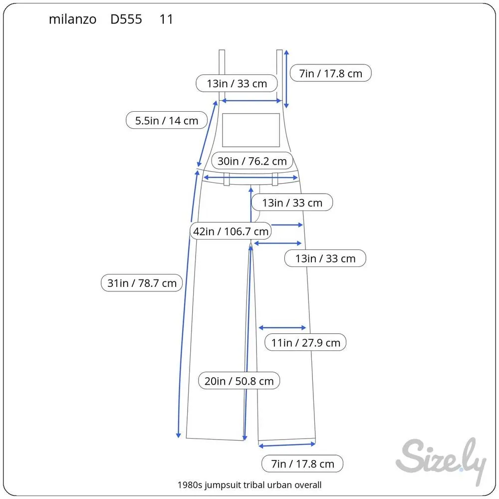 jumpsuit tribal urban overall 1980s navy blue white Size 12 - Image 2