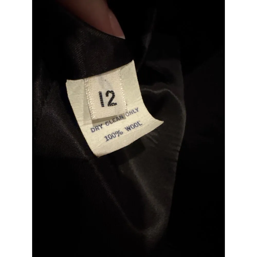 Vintage Red Wool Cropped collarless blazer black accents & frog goggle size M - Image 12