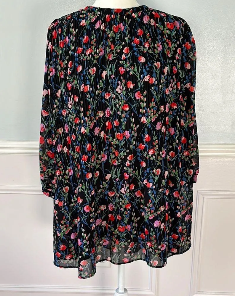 Zara The Annie Dress Floral Pleated Mini Flowy Dress XL Cottage Core Soft Girl - Image 3