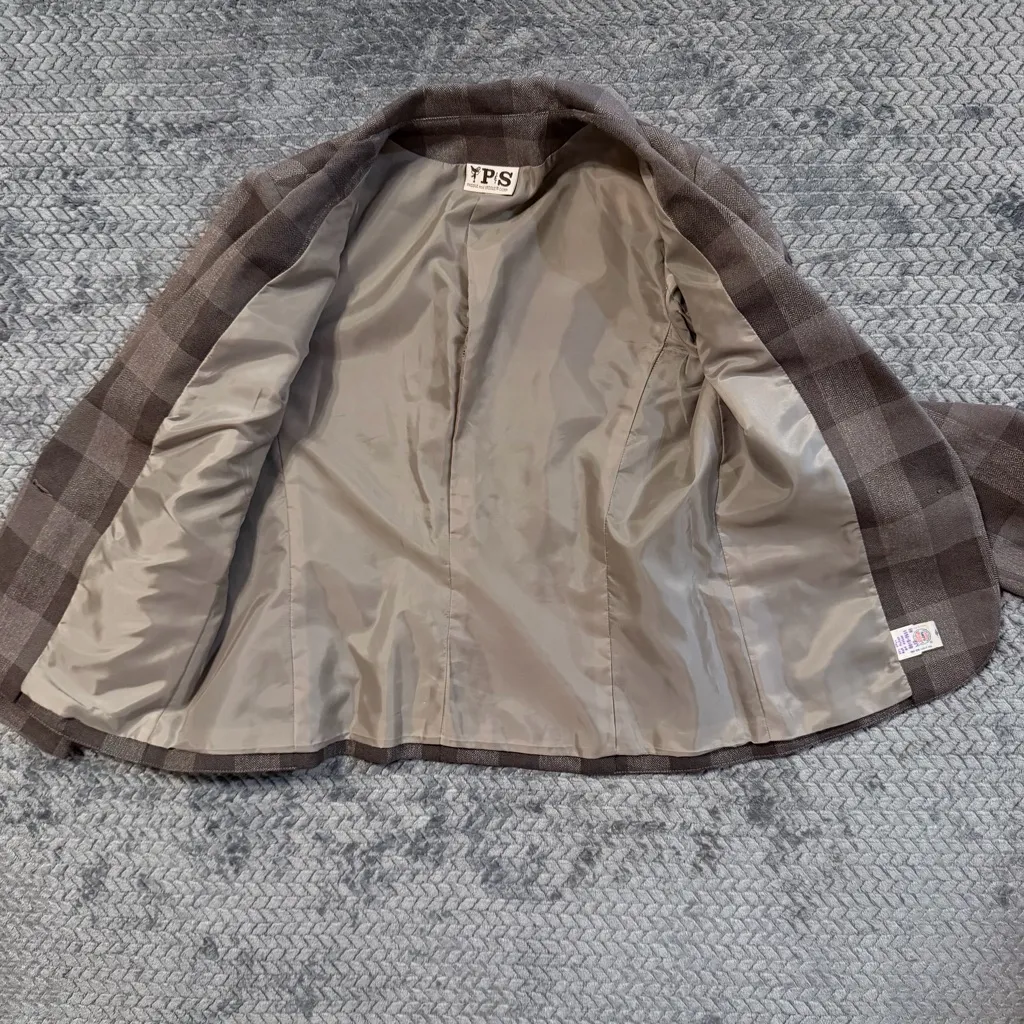 Vintage Paddle & Saddle Corp. Plaid Blazer Made in the USA Size 12 Brown - Image 3