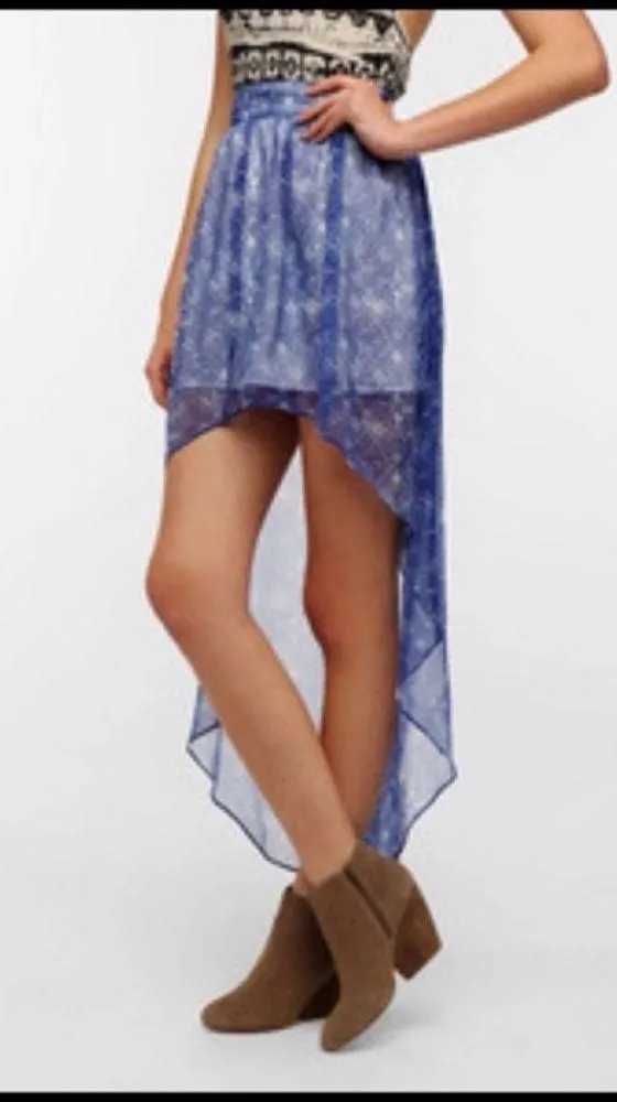 Ecoté urban outfitters small high low chiffon skirt blue - Image 5