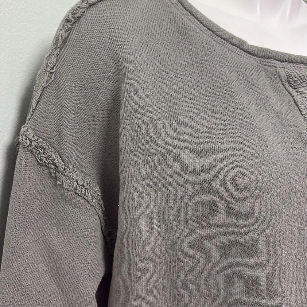 Free People FP Beach Women’s Raw Hem Cut Out Pullover Sweatshirt Small - Image 3