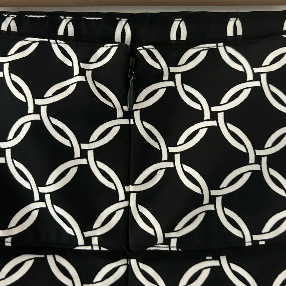 White House Black Market Tiered Riffle Geometric Lined A-Line Skirt Size 0 - Image 2