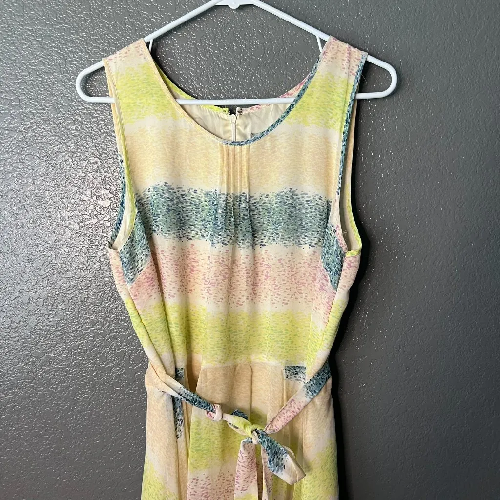 Harper and Grey Pastel Stripe Belted Handkerchief Hem Dress - Image 3